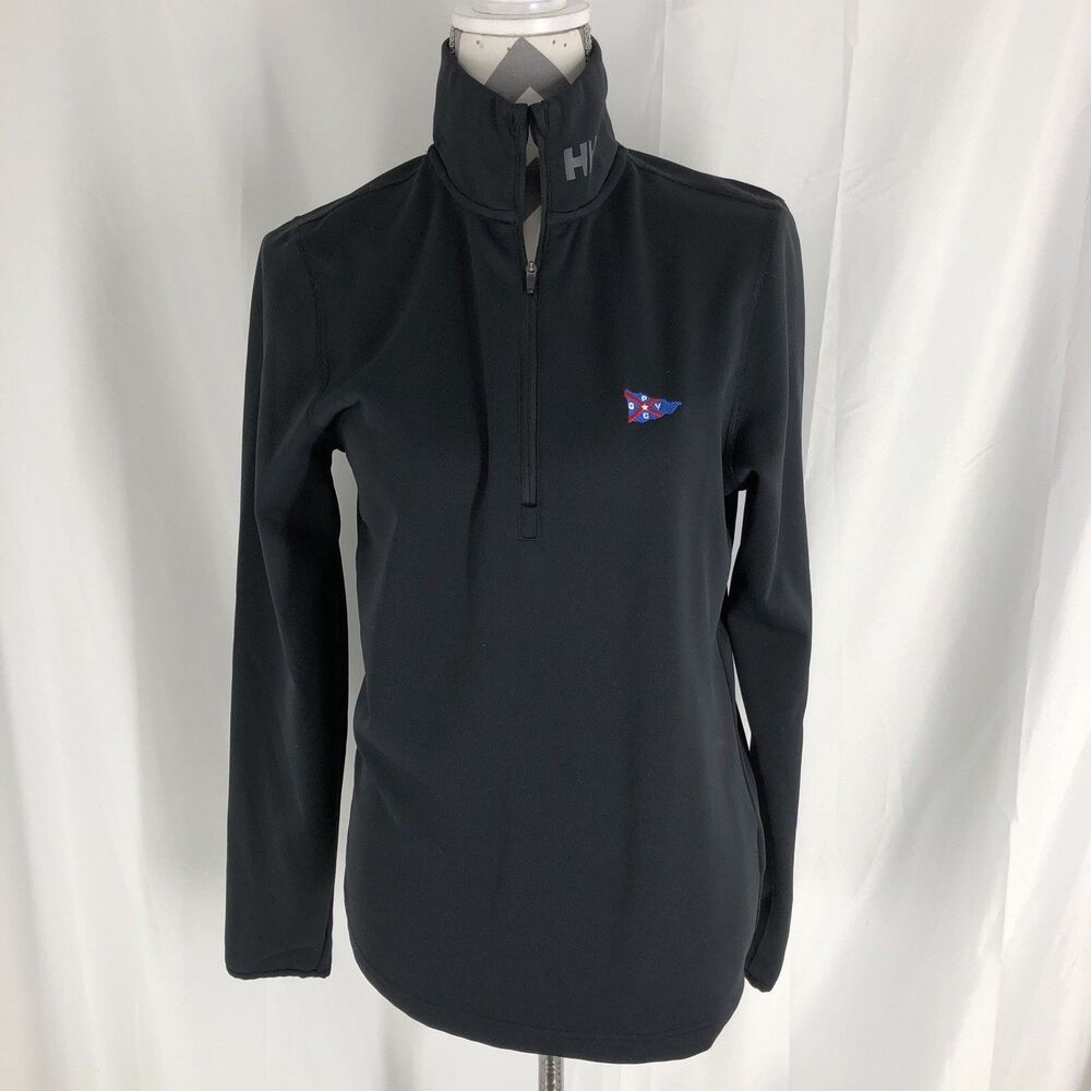 Helly Hansen Sweater Mens Small Black Quarter Zip Pullover